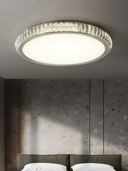 Master Bedroom Ceiling Lamp, Light Luxury Room Lighting, Round Modern Simple Crystal Lamp