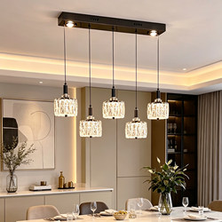 Crystal Dining Room Lamp, Italian Light Luxury 2026 New Model, Modern Minimalist Dining Table Lamp, Linear Bar Island Pendant Light