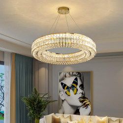 Crystal Living Room Chandelier, Post-Modern, Simple and Elegant, Italian-Style, High-End, Light Luxury, Bedroom, Bar Counter, Dining Table, Main Lighting Fixture, Smart
