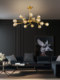 Postmodern Light Luxury All-Copper Crystal Atmospheric Living Room Chandelier Creative Nordic Dining Room Bedroom Golden Internet-Famous Molecular Lamp