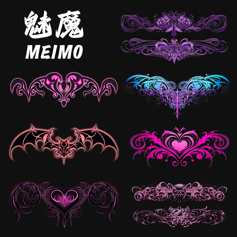 Private Phantom tattooed with female waist belly Ankle Leg Leg Juice Colorful Demon Heart Waterproof Semi Permanent-Taobao