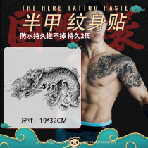 Demi Chia Tattooed Stick Herbage Homme Waterproof Journée persistante Style Old traditionnel Flower Arm Juice Simulation Tingle Turquoi Dragon Pattern