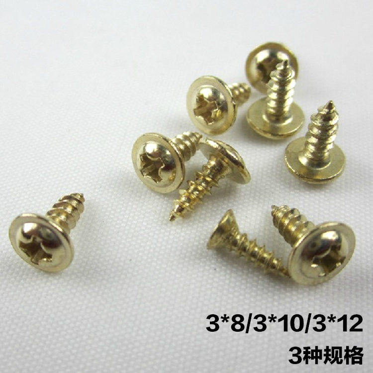 Golden silver round headed with self-tapping screws 3*8 3*10 3*12mm hardware fasteners photo frame accessories