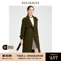 Disenis winter clothes New European and American retro style long knee double-sided woolen coat womens woolen coat