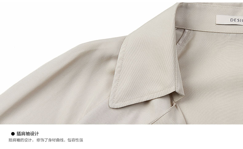 Desais mùa thu màu rắn Anh áo khoác gió thời trang không thường xuyên hem áo gió lỏng quần áo phụ nữ - Trench Coat mẫu áo khoác nữ đẹp