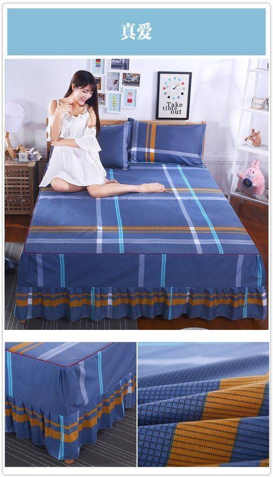 Váy ngủ một mảnh cotton chống trượt 100% cotton 1,5m1,8m trải giường đơn đôi 2x2,2 m trải giường 1,2 váy giường