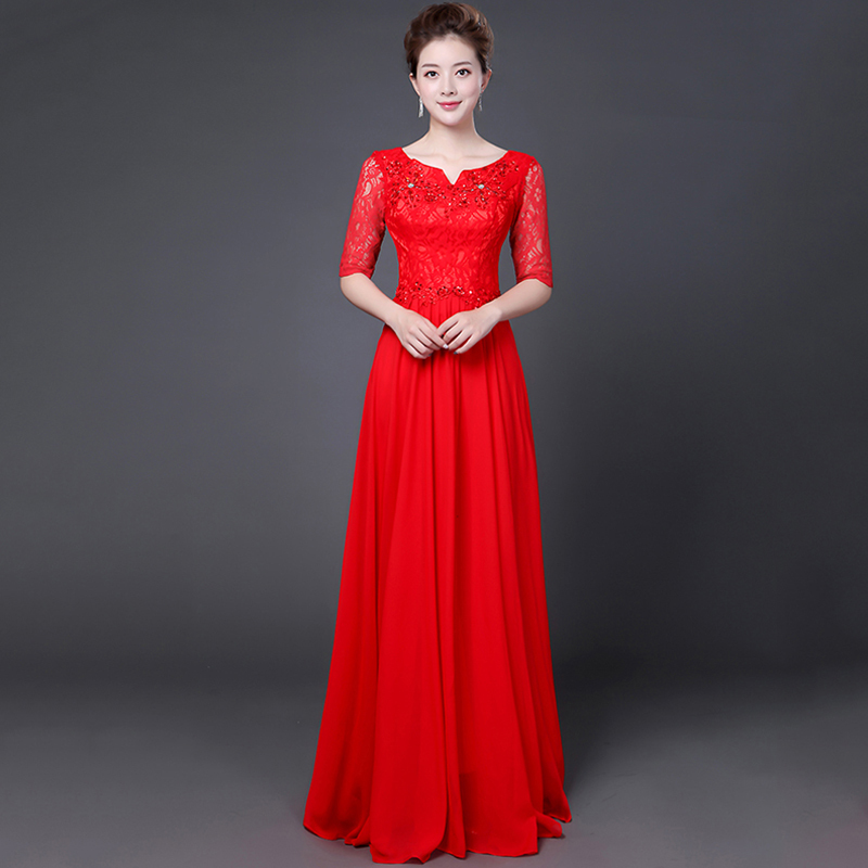 New Choir Performance Clothing, Choir Performance Clothing, Women's Long Skirts, Chiffon Dresses for Middle-Aged and Elderly People, Banquet Evening Dresses
