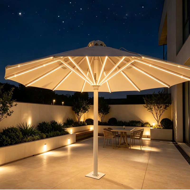 Outdoor Large Parasol Wind-Resistant Starlight Large Umbrella 5.7m Sun Umbrella Engineering Hotel Shop Commercial Courtyard Umbrella Outdoor Large Parasol Wind-Resistant Starlight Large Umbrella 5.7m Sun Umbrella Engineering Hotel Shop Commercial Courtyard Umbrella