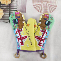 Thickened oven special thick insulation gloves High temperature microwave oven anti-scalding kitchen baking set household gloves