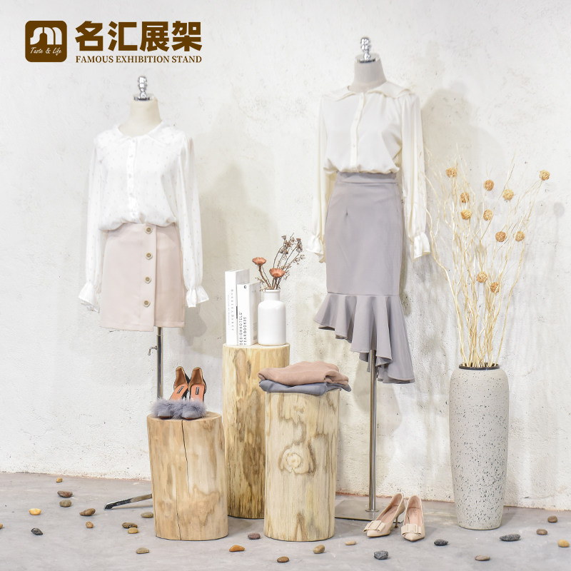 Clothing Store Creativity Display Table Nature Solid Wood Tree Pier Minimalist Clothing Shop Display Window Terrace Terrace Net Red Decoration