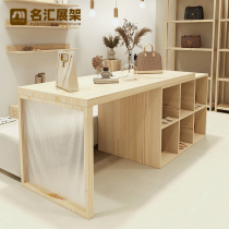 Clothing store solid wood table placed in the middle of the light retro Nakajima display table net red womens clothing store acrylic running water table