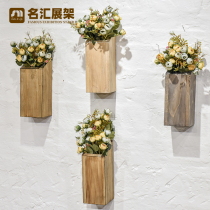 Womens clothing stores Wooden Decorative Pendulum Pieces Childrens Clothing Shop Window Flowers Shelf Creative Solid Wood Pendulum Pieces Emulation Potted False Green Plant