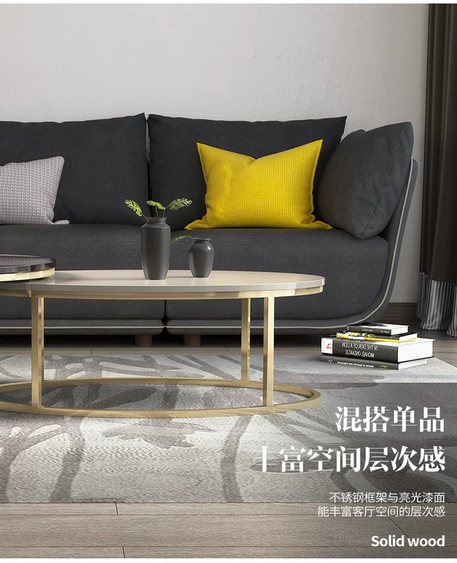 Tối giản hiện đại phong cách Bắc Âu bàn cà phê bằng thép không gỉ kết hợp bộ bàn ghế cao và thấp - Bàn trà bàn sofa gỗ tự nhiên
