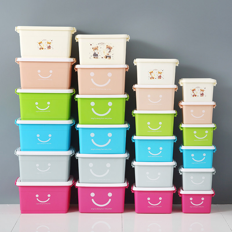 Plastic containing box finishing box with large small number of portable debris containing box toy domestic clothing containing box