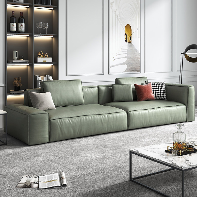 Tofu block sofa Italian minimalist technology cloth living room small apartment straight row baxter ultra-deep sitting wide fabric sofa