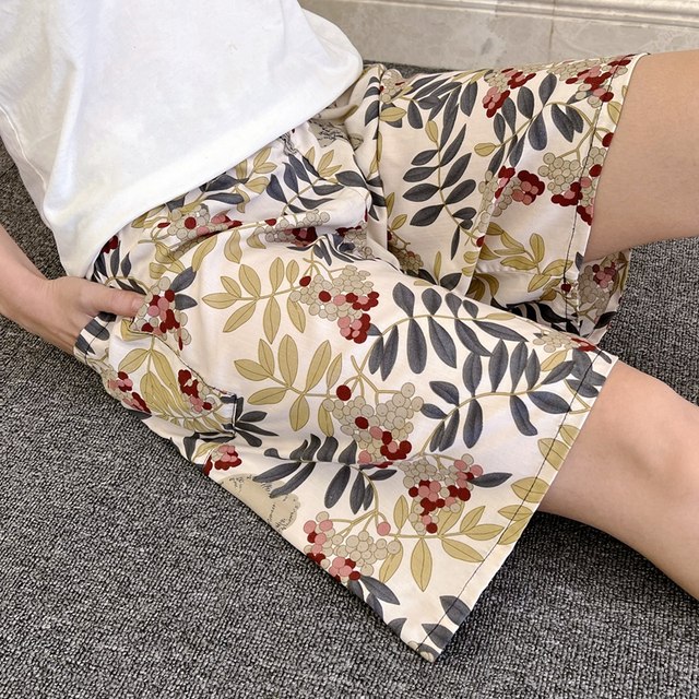 Summer ladies' pajama pants, cotton silk shorts, mother's clothes, middle-aged and young people's artificial cotton home pants, loose plus fat and big pants