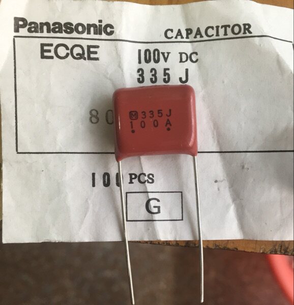 Panasonic CBB capacitive 335J100V P15MM ECQE 3 3uF100V 335K 100V original dress