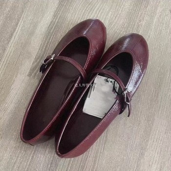 Spain's new round toe light mouth red wedding shoes patent leather flat ballet popular light mouth shoes Spain's new round toe light mouth red wedding shoes patent leather flat ballet popular light mouth shoes