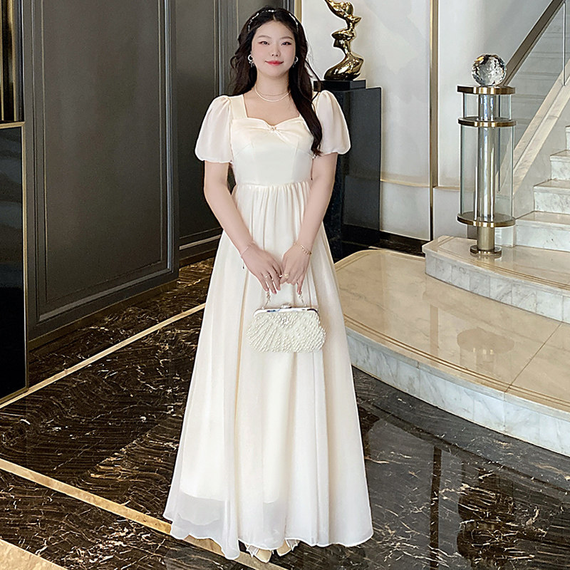slimming bridesmaid dresses Plus size slimming bridesmaid dresses for summer, champagne color simple and elegant