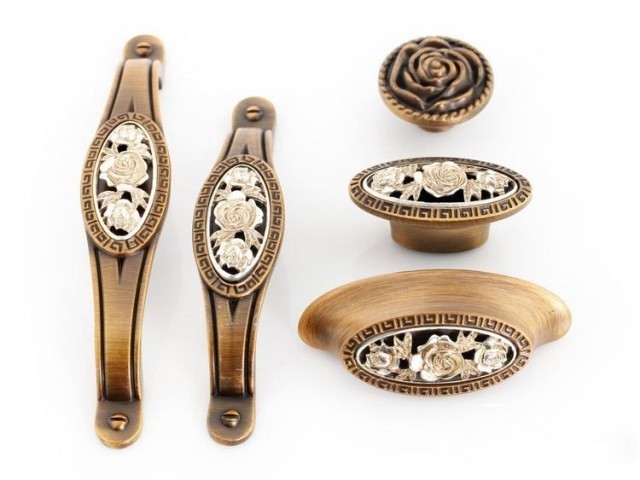 Carving a cloak cabinet European handle drawer retro - label cupboard cabinet coffee bronze - salad hand cabinet door handle