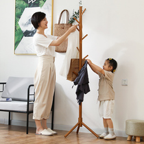 Standing clothes hanger floor single lever style cloister bedroom hanging clothes hanger Easy clothes rack solid wood minimalist Hyundai