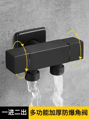 Black one inlet and two outlets a triangle valve dual copper dual-head water double cut yi fen er three-pass water separator