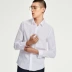 Áo thun nam dài tay nam 2018 Xuân mới Hàn Quốc thời trang Slim kinh doanh áo sơ mi trắng các kiểu áo voan đẹp Mùa xuân