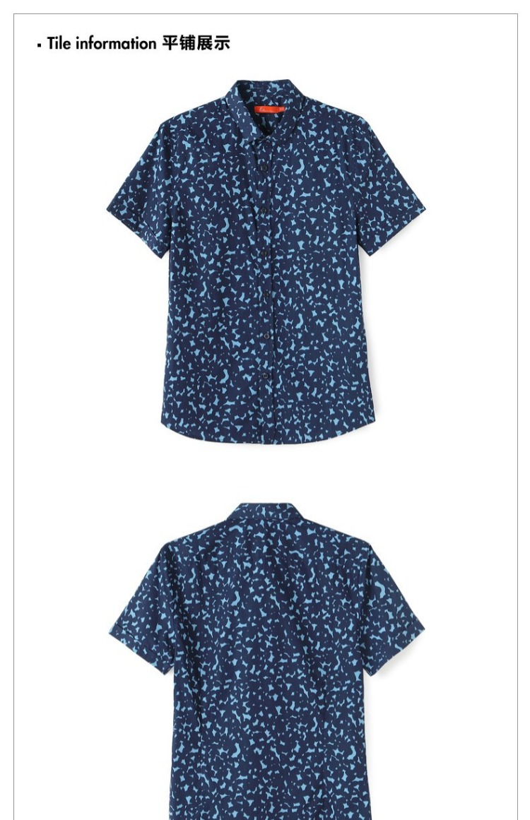 RS nam 2018 xuân hè mới nam thời trang giản dị cotton mỏng cổ áo in họa tiết tay áo ngắn áo sơ mi nữ hàn quốc