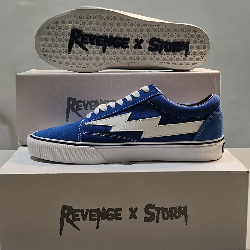 Authentic Classic Revenge X Storm Lightning Flame Canvas Shoes, Versatile for Skateboarding and Street Dance