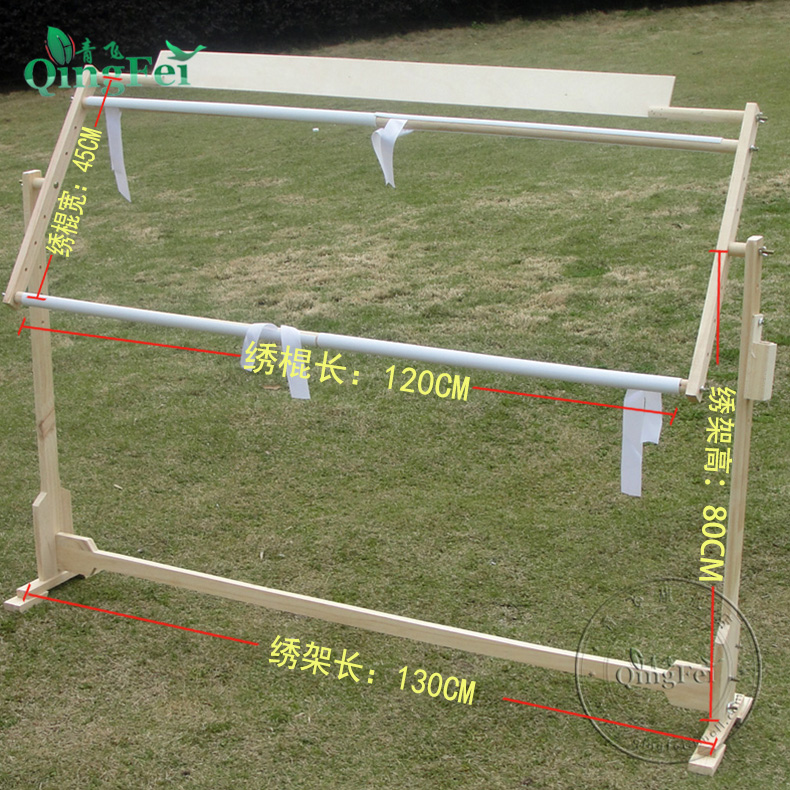 Màu xanh lá cây bay khâu New Zealand thông nhập khẩu khung gỗ dọc kệ có thể điều chỉnh khâu thêu khung 80X130CM - Công cụ & phụ kiện Cross-stitch khung thêu tranh chữ thập