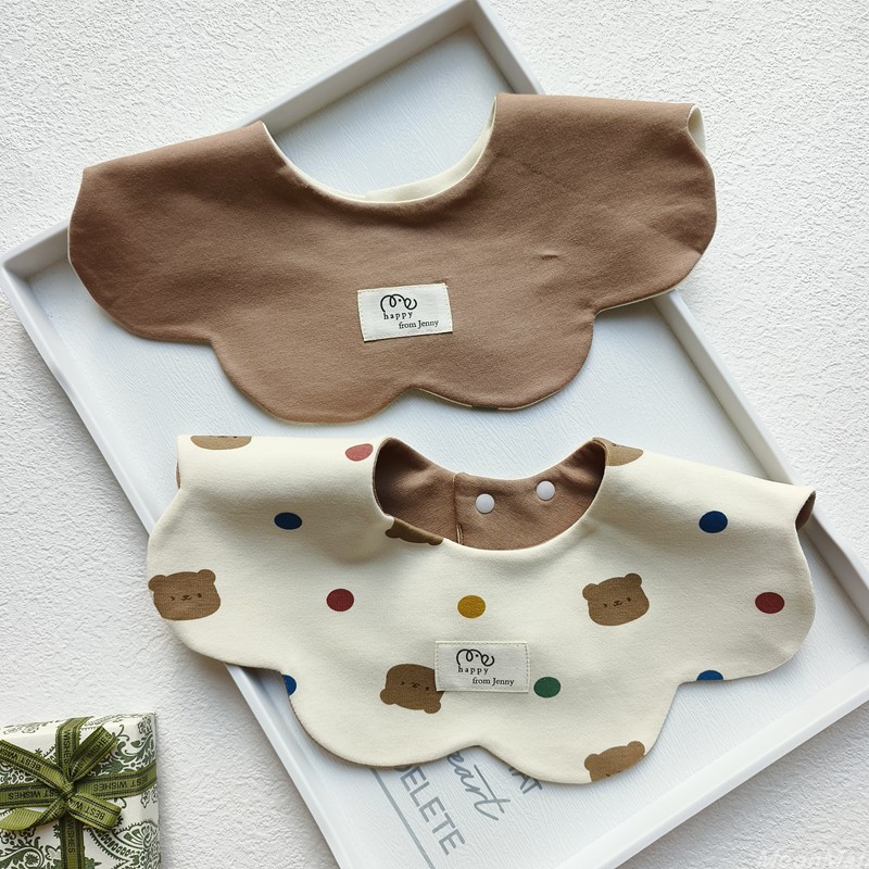 Baby pure cotton double-sided pattern widened saliva towel