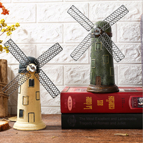 Nordic creative retro nostalgic Dutch windmill small ornaments American home living room wine cabinet bedroom decorations