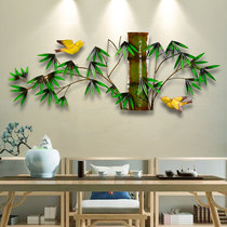 Simple modern metal wrought Wall Wall bamboo hanging decoration living room study restaurant wall decoration pendant