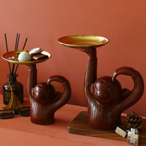 Nordic creative home resin decoration living room coffee table household fruit plate monkey key storage tray ornaments
