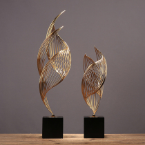 New Chinese ornaments light luxury metal Hotel lobby creative decoration living room TV cabinet porch wine cabinet accessories