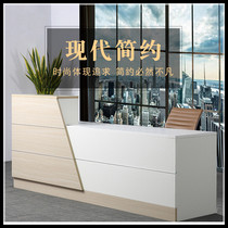 Front Desk Reception Desk Company Yingbin Desk Brief Brief Modern Office Custom Service Desk Desk Collection Silver Cabinet