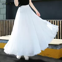 180 белый шифон (свободная талия) двойной слой