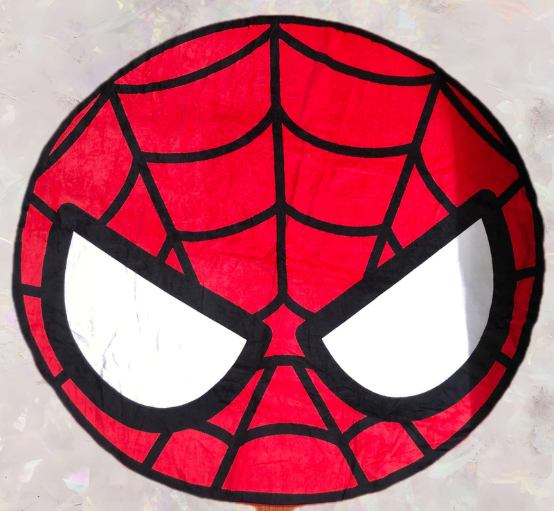 Spider-Man Shaped Bath Towel, Pure Cotton, Cute, Soft, Absorbent, Comfortable, Suitable for Office, Home, and Leisure Use