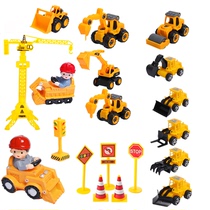 Engineering truck cake decoration excavator bulldozer baby year toy birthday party ornaments plug-in Hanging Tower