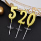 20 Golden Number Candle Birthday Cake Inserts Individual Boxed Straight Rod Curve Dessert Table Party Decoration