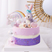 Net celebrity cake decoration Rabbit birthday cake decoration Girl birthday gift pendant Baking party decoration