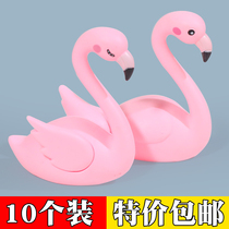 Flamingo cake decoration Valentines Day Princess Birthday party Swan decoration Net celebrity birthday plug-in 10 packs