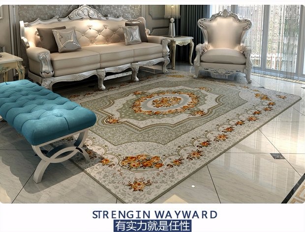 Thảm phòng khách phong cách châu Âu Bàn cà phê trơn trượt Phòng ngủ đầy đủ sofa phía trước hiện đại tối giản san hô nhung sàn mat Máy có thể giặt được - Thảm thảm trải nhà