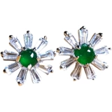 Натуральный нефрит, реплика, солнечно-зеленая инкрустация камня, элегантные серьги из нефрита, серебро 925 пробы, имитация льда, подарок на день рождения