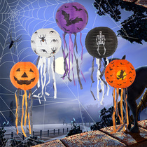 Halloween pumpkin paper lantern ornament pumpkin lantern glowing portable Children diy props pendant handmade pumpkin