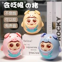 Year of the Pig mascot baby hand bell blink tumbler childrens educational toy baby piglet tooth glue Tumbler