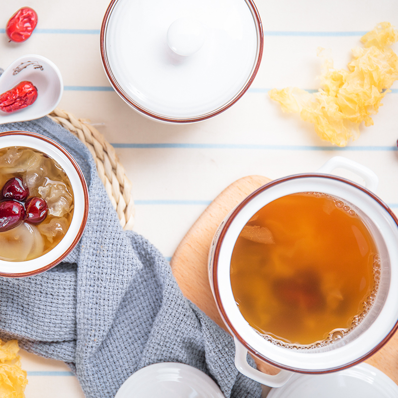 Shun auspicious ceramics hope water ears cup home stew stew soup bowl with cover ceramic pot steamed soup pot bird 's nest cup