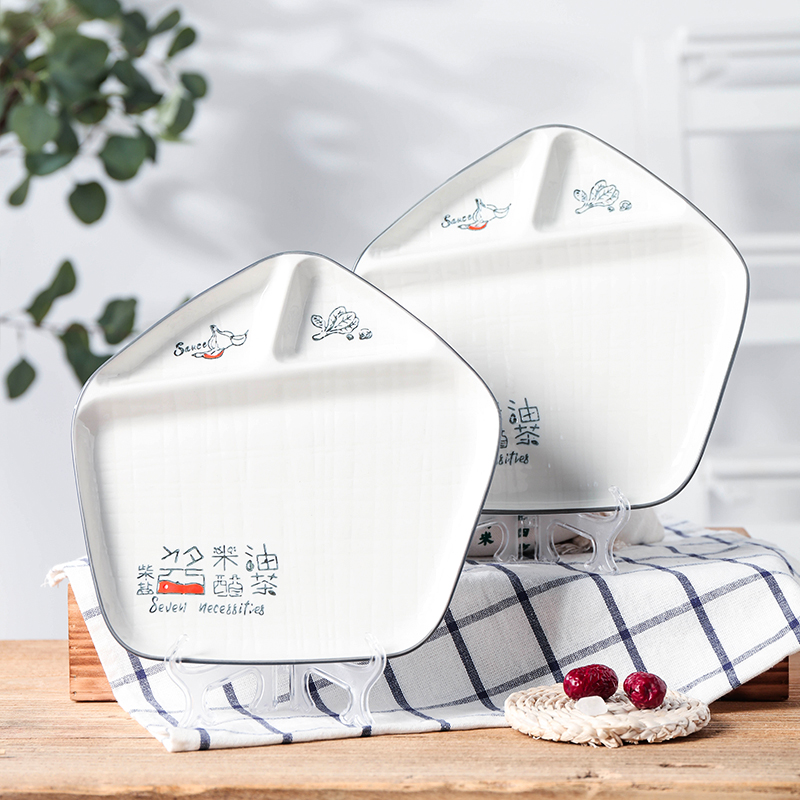 Shun cheung ceramic dishes suit special dishes irregular creative household utensils move dishes combination under the glaze color