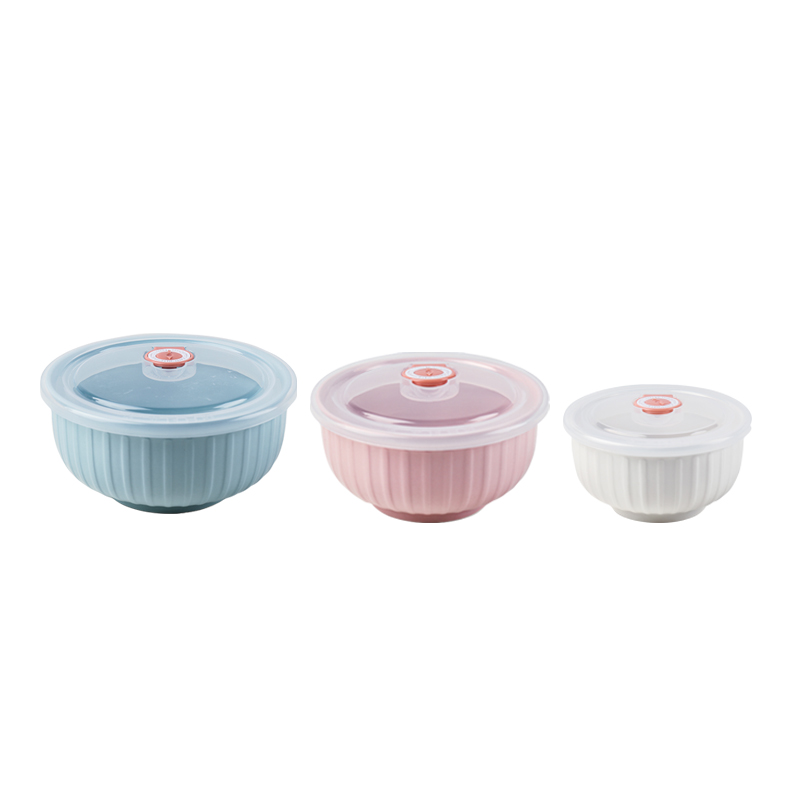 Shun auspicious ceramics large rice bowl with cover three - piece preservation bowl seal lunch box microwave mercifully rainbow such use easy to clean