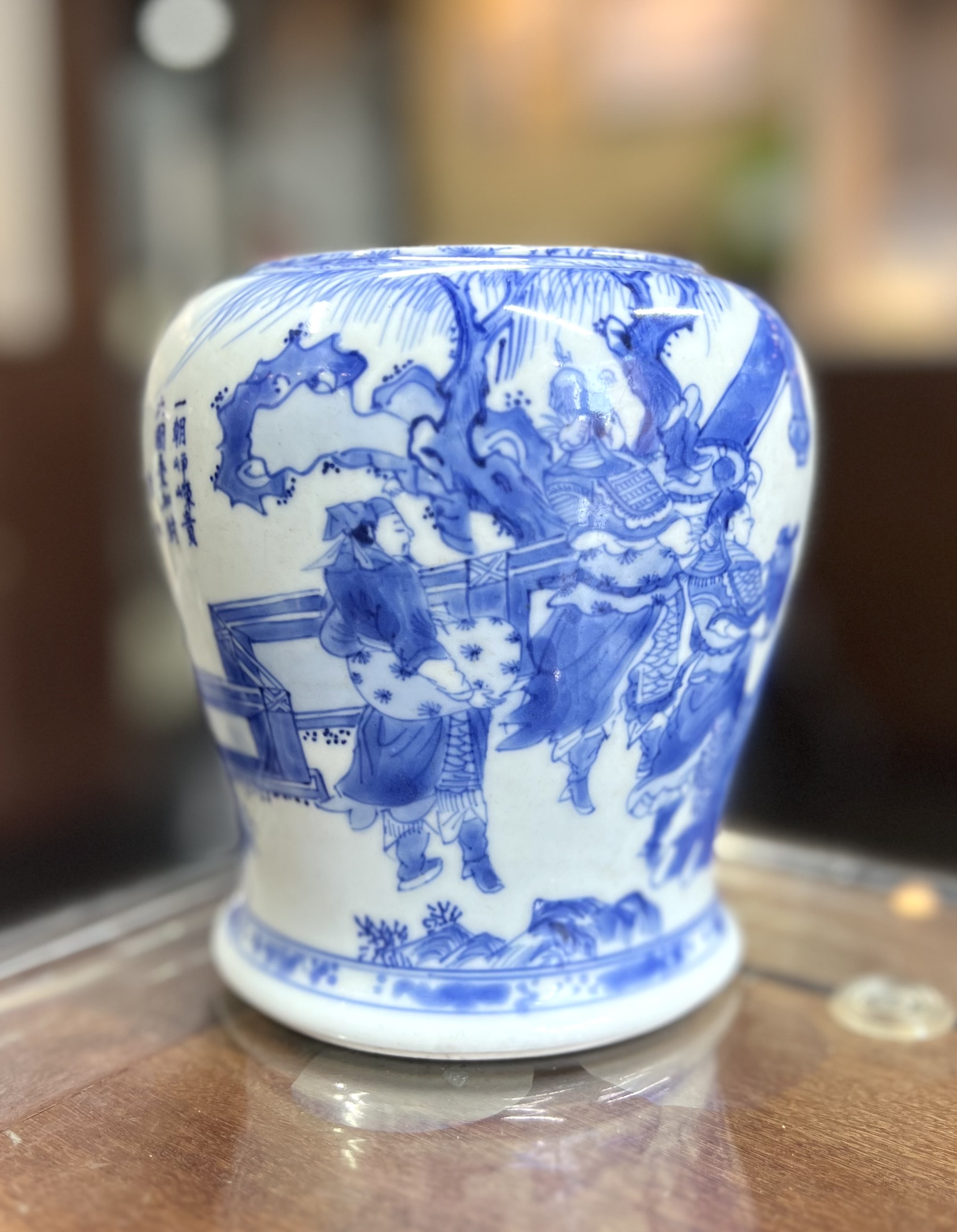 清康熙精品青花人物故事纹诗文罐：穿越时空的艺术瑰宝，收藏家的